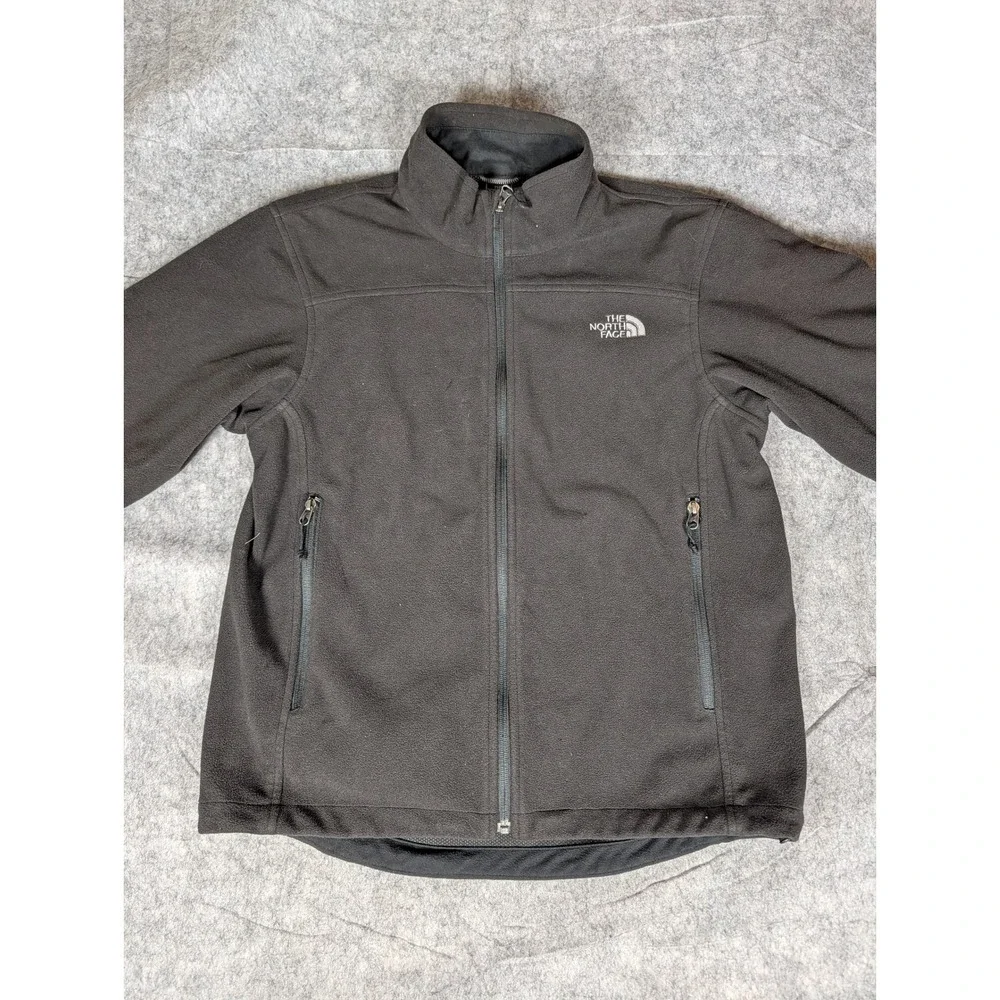 The North Face WindWall Fleece Jacket Full Zip Black Mens Outdoor Hiking‎ Layer